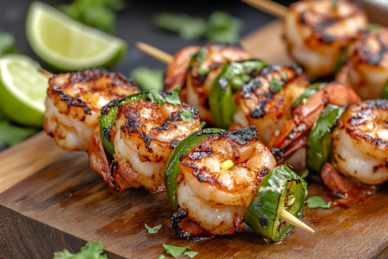 Grilled Jalapeño Bacon-Wrapped Shrimp
