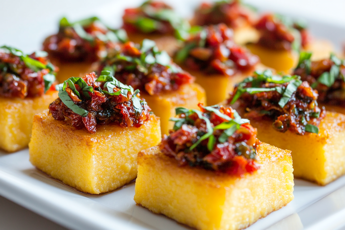 Polenta Squares with Sundried Tomato Tapenade