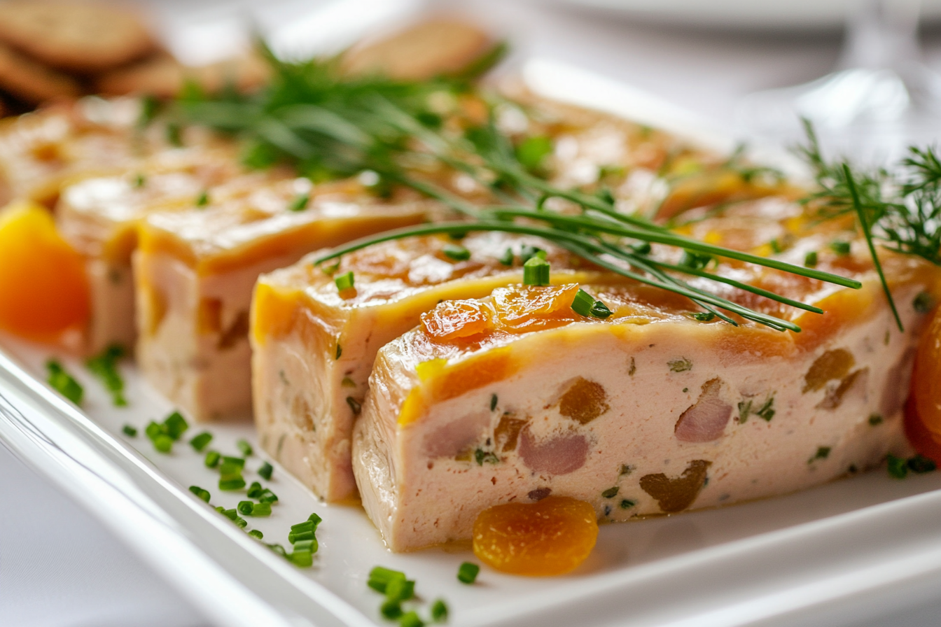 Rabbit and Apricot Terrine with Mustard Cream