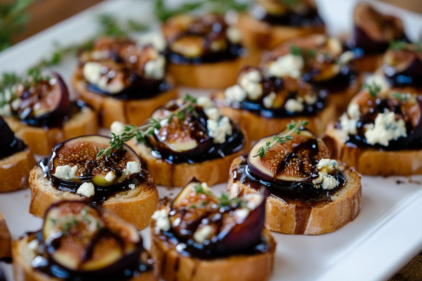 Balsamic Fig and Gorgonzola Crostini