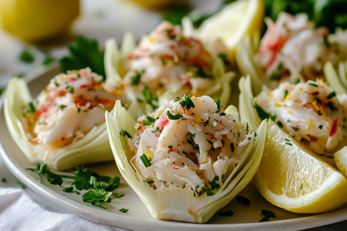 Crab Salad Endive Cups with Lemon Vinaigrette