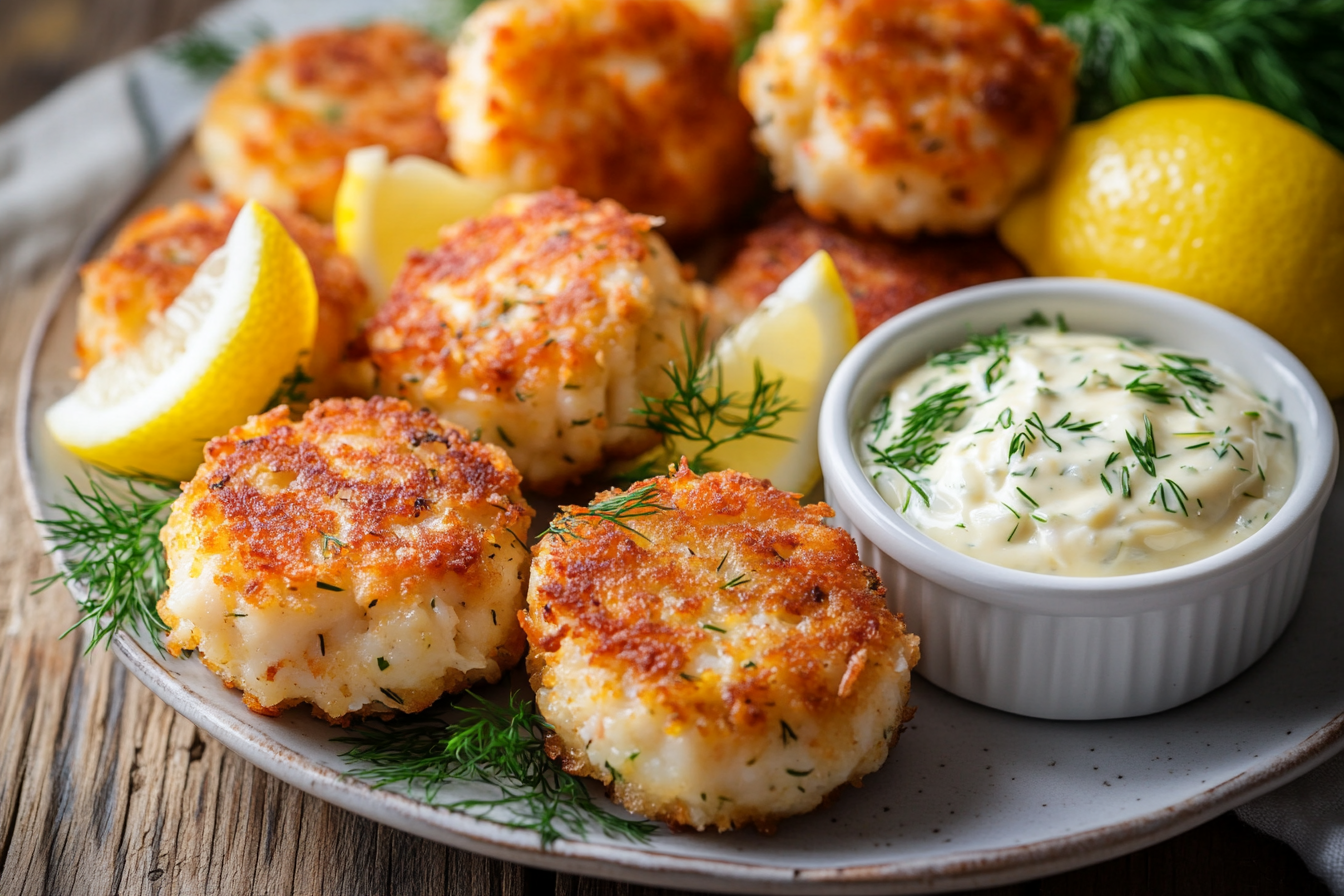 Dill-Scented Mini Crab Cakes with Lemon Aioli