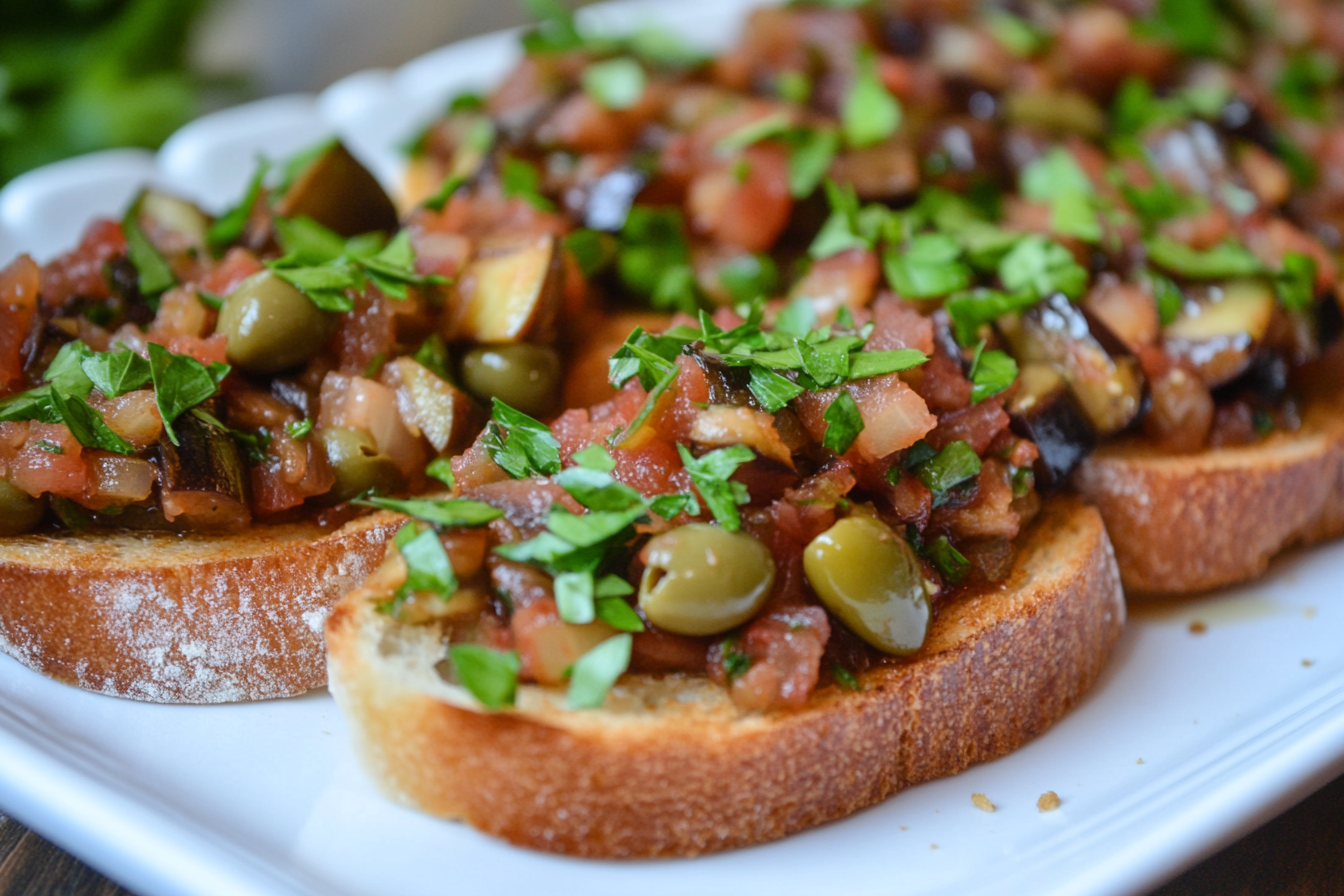 Eggplant Caponata Bruschetta