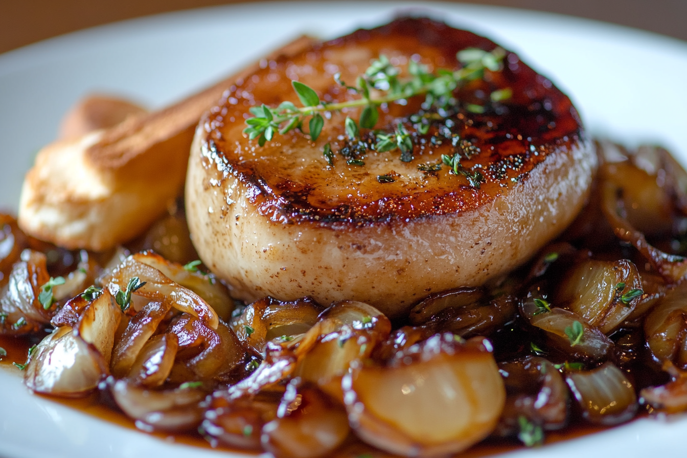 Foie Gras with Caramelized Onion and Thyme