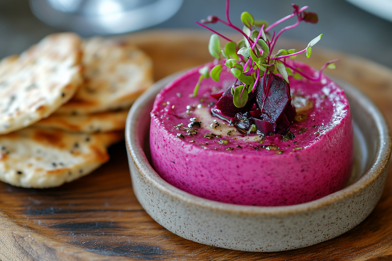 Goat Cheese and Beetroot Pâté with Microgreens