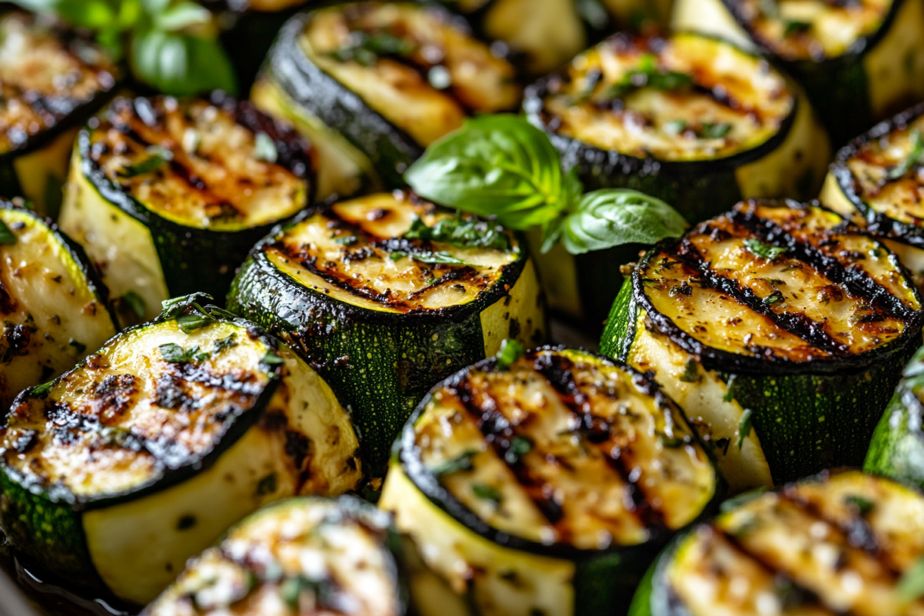 Grilled Zucchini Rolls with Herbed Cream Cheese