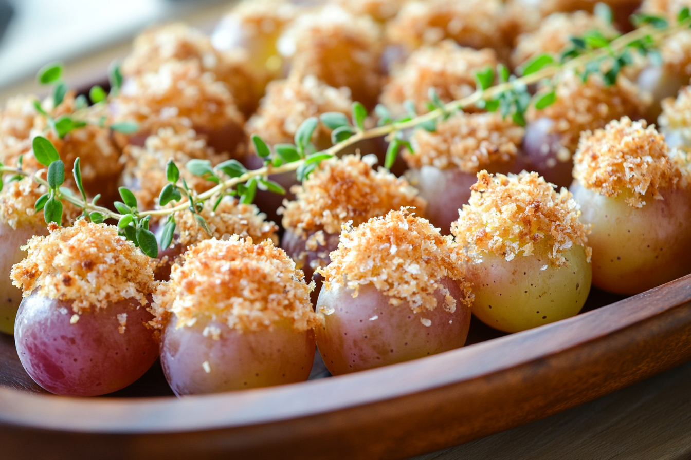 Parmesan-Crusted Grapes with Honey Drizzle