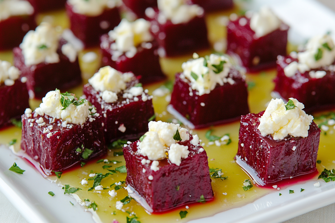 Roasted Beet and Feta Bites with Honey Drizzle