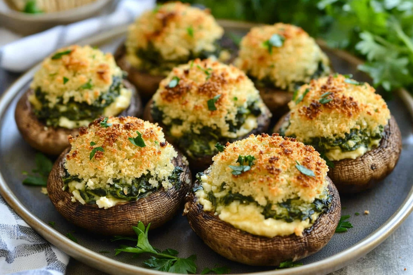 Spinach and Ricotta Stuffed Mushrooms