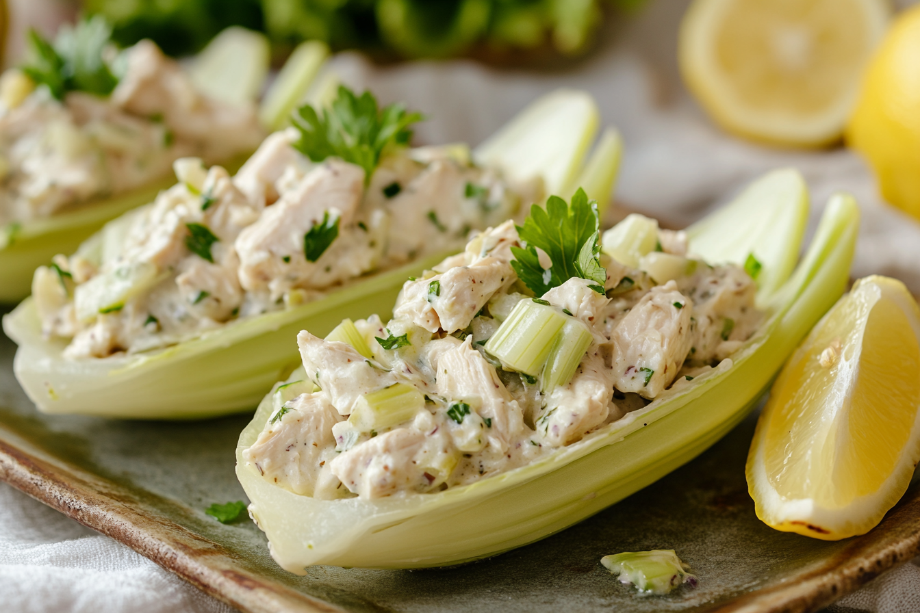 Tarragon Chicken Salad in Endive Boats