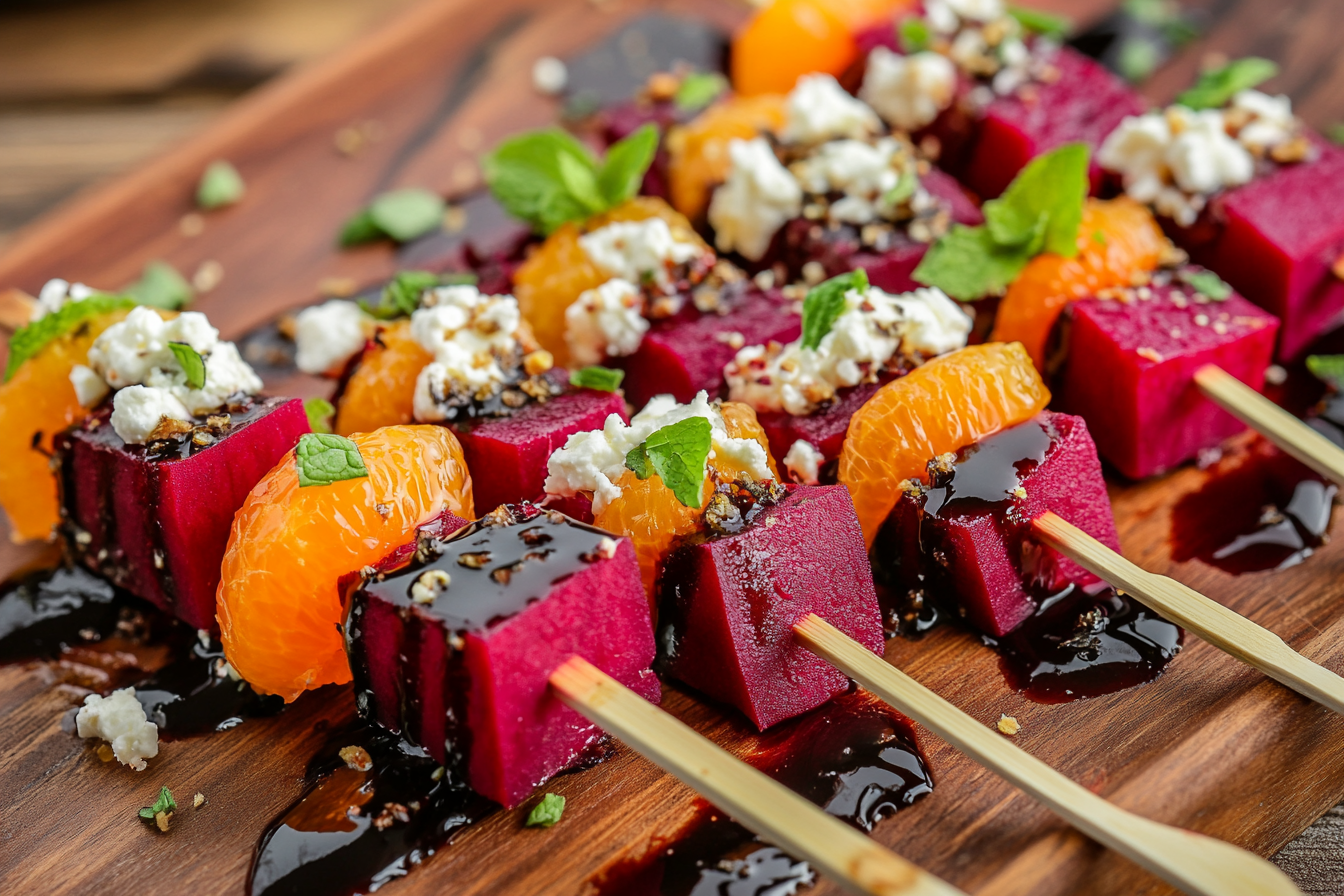 Roasted Beet and Orange Bites with Feta Crumble