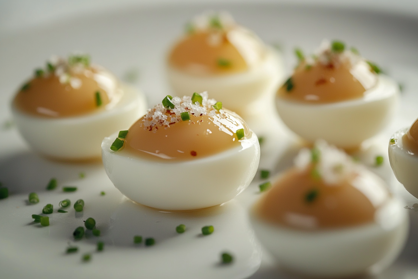 Mini Foie Gras Stuffed Quail Eggs