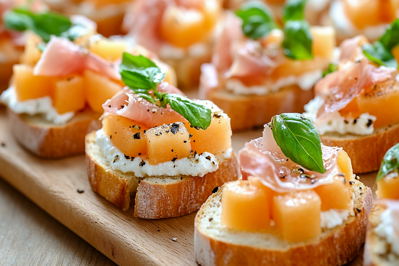Prosciutto and Melon Bruschetta: A Refreshing and Sophisticated Appetizer