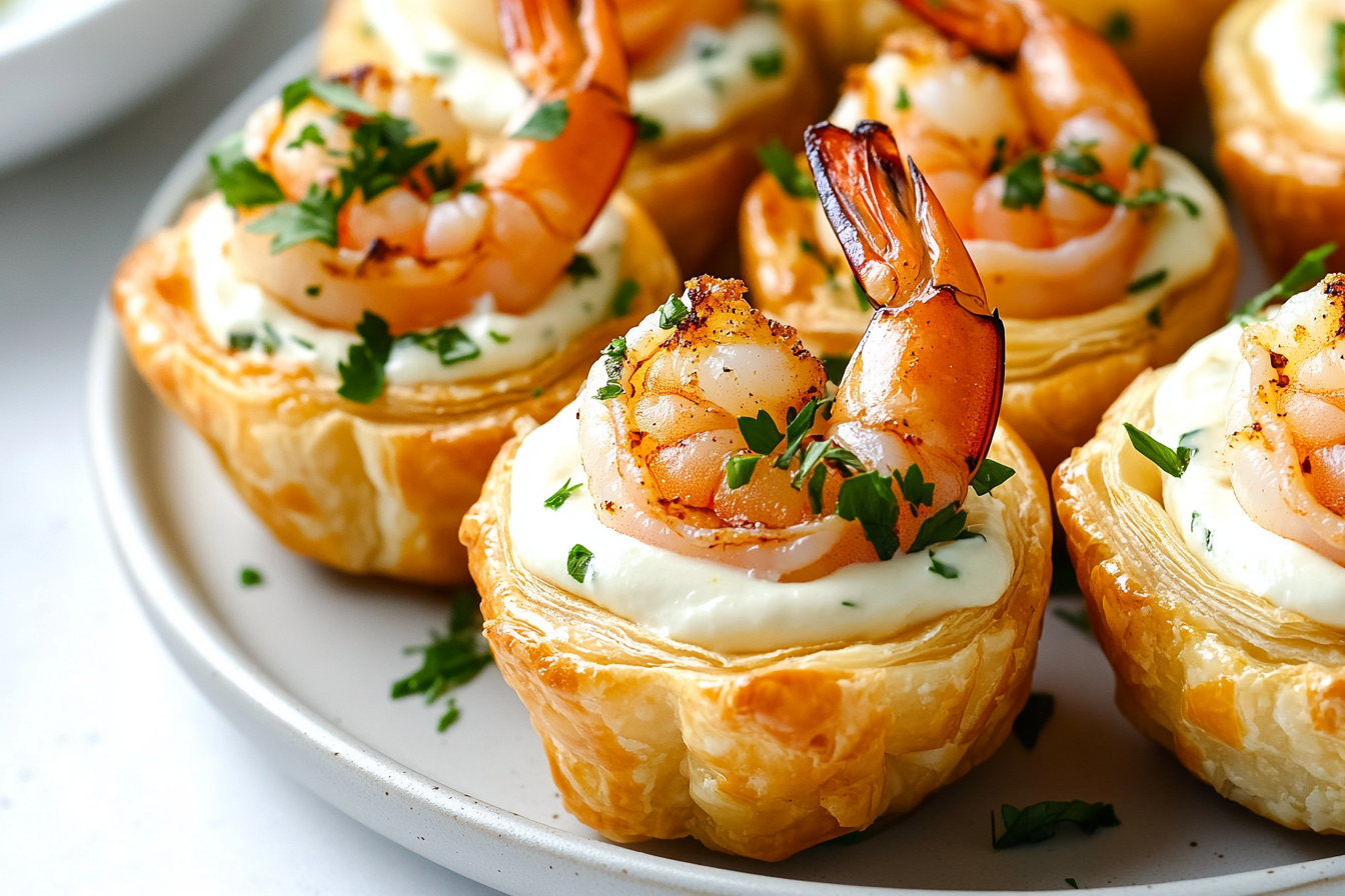 Puff Pastry Cups with Shrimp and Lemon Aioli