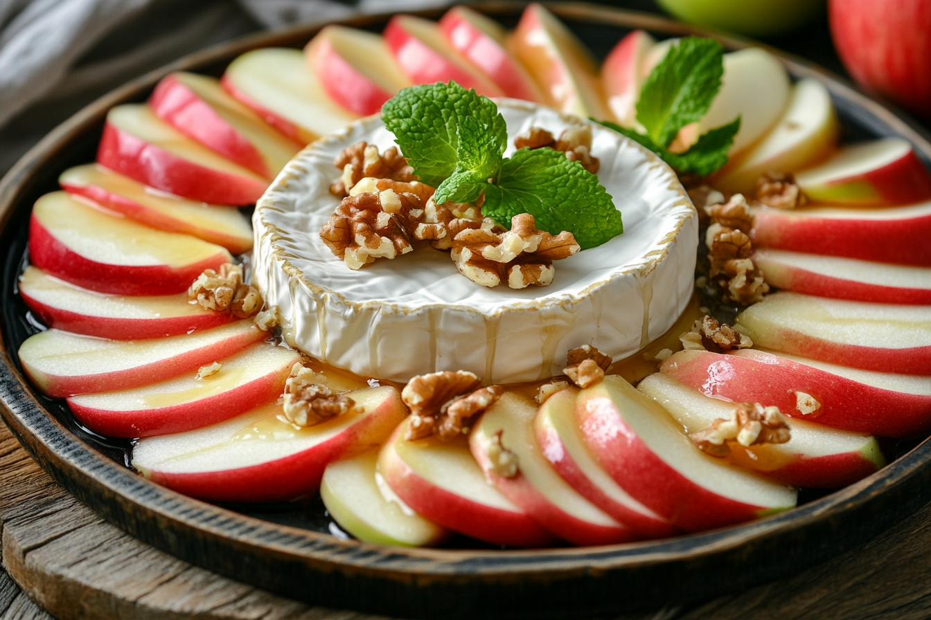 Brie and Apple Slices with Maple Glaze