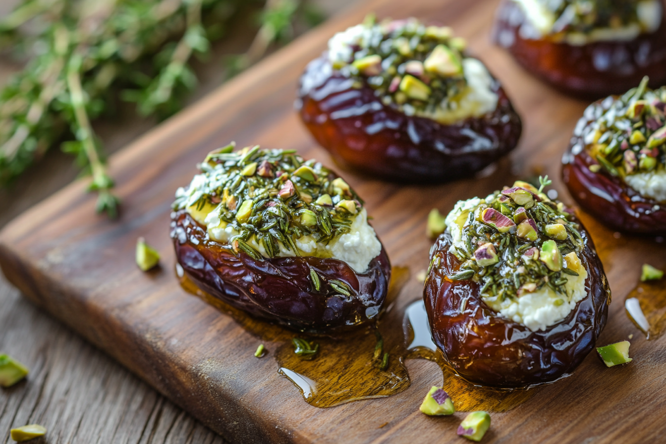 Thyme-Infused Goat Cheese Stuffed Dates